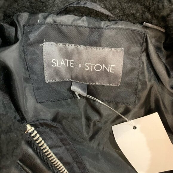 Slate & Stone Faux Shearling Puffer Bomber Jacket - Picture 8 of 8